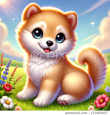 Full of happiness! Cute Shiba Inu puppy 115664937