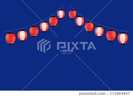 紅燈籠背景圖（水彩風格向量） 115664947