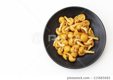 Nameko mushroom on white background Nameko mushroom on white background 115665083