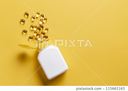Vitamin D3 Capsules or Omega-3 fish oil capsules 115665165