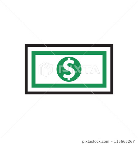 Banknote icon with dollar symbol Banknote icon with dollar symbol 115665267