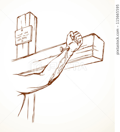 Vector drawing. Jesus on the cross 115665595