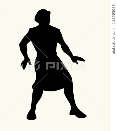 Vector drawing. Fearfull man in ancient dress Vector drawing. Fearfull man in ancient dress 115665628