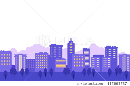 建築物林立的城市景觀插圖 115665787