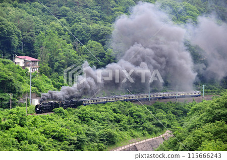 上越線 上牧-水上 JR東日本 D51-498+C57-180+12系-SL Gugut 群馬水上 上越線 上牧-水上 JR東日本 D51-498+C57-180+12系-SL Gugut 群馬水上 115666243