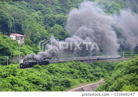 Joetsu Line Kamimaki-Minakami JR East D51-498+C57-180+12 series-SL Gugutto Gunma Minakami 115666247