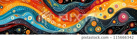 Tribal pattern of australian aboriginal 115666342