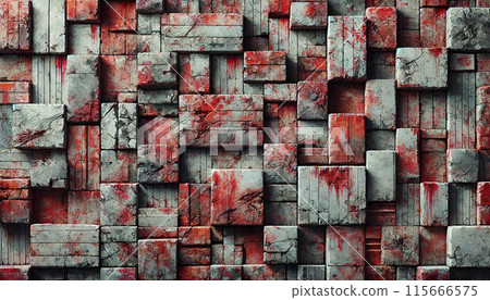 Red dirty blocky concrete background_02_AI generated image Red dirty blocky concrete background_02_AI generated image 115666575