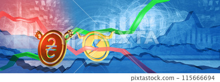 electricity price growth in uah. energy crisis in ukraine. 3D illustration of bullish market trend. expensive power supply due to blackout caused by war electricity price growth in uah. energy crisis in ukraine. 3D illustration of bullish market trend. expensive power supply due to blackout caused by war 115666694