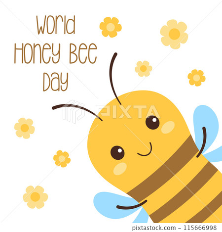 cute card with bee 115666998
