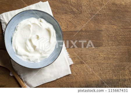 Homemade Greek Yogurt, cream cheese Homemade Greek Yogurt, cream cheese 115667431