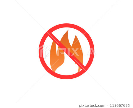 No fire allowed, fireproof icon. Vector illustration. No fire allowed, fireproof icon. Vector illustration. 115667655