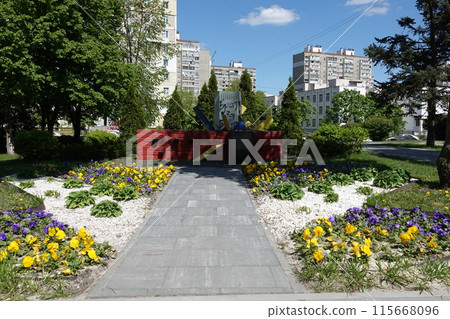Kyiv, Ukraine April 27, 2024: Monument to the Heavenly Hundred in the Darnitsky district of the city of Kyiv Kyiv, Ukraine April 27, 2024: Monument to the Heavenly Hundred in the Darnitsky district of the city of Kyiv 115668096
