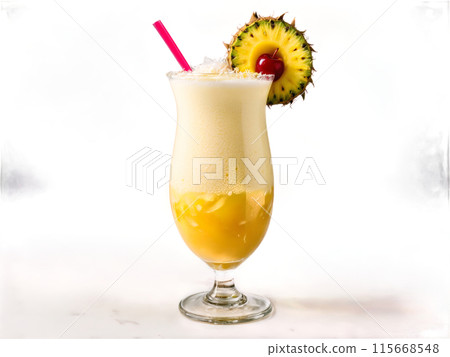 koala Colada hurricane glass filled with mixture of coconut cream pineapple juice and rum blended koala Colada hurricane glass filled with mixture of coconut cream pineapple juice and rum blended 115668548
