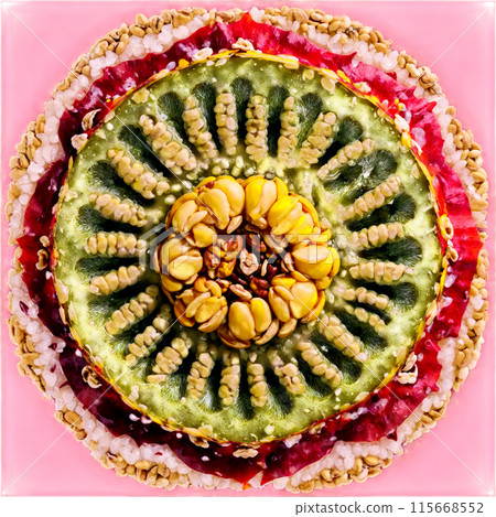 Ackee nut mandala a mandala of whole ackee nuts ackee nut arils and ackee nut 115668552