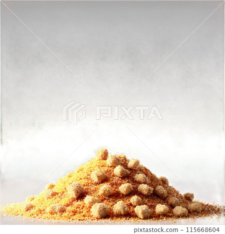 Ground veal pale and tender with parmesan cheese and breadcrumbs tumbling in a classic cascade 115668604