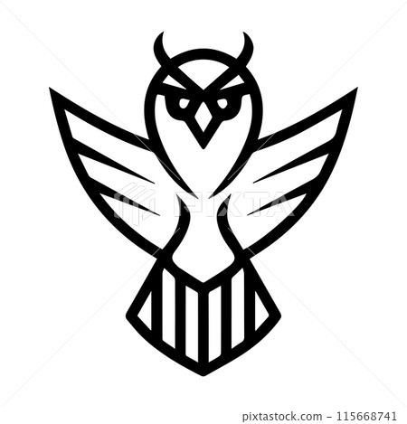 Mighty Falcon logo or modern line icon. Vector line art and icon design with bold outline. Black and white Pixel Perfect minimalistic symbol isolate white background. Creative logotype Mighty Falcon logo or modern line icon. Vector line art and icon design with bold outline. Black and white Pixel Perfect minimalistic symbol isolate white background. Creative logotype 115668741