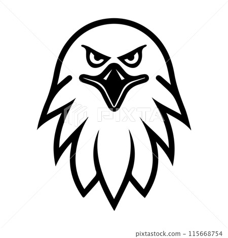 Abstract Eagle logo or modern line icon. Vector line art and icon design with bold outline. Black and white Pixel Perfect minimalistic symbol isolate white background. Creative logotype 115668754