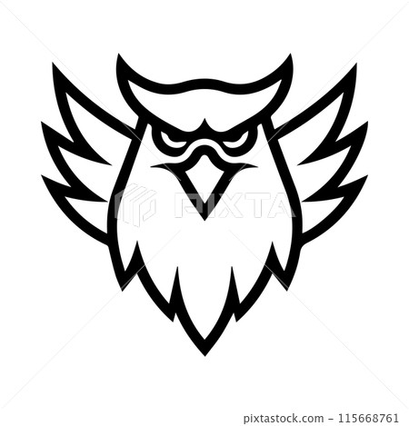 Eagle Shield logo or modern line icon. Vector line art and icon design with bold outline. Black and white Pixel Perfect minimalistic symbol isolate white background. Creative logotype Eagle Shield logo or modern line icon. Vector line art and icon design with bold outline. Black and white Pixel Perfect minimalistic symbol isolate white background. Creative logotype 115668761