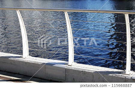 Handrails or fencing of the city embankment of the city of Kyiv Ukraine 115668887