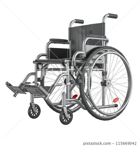 Manual Wheelchair, closeup. 3D rendering 115669042