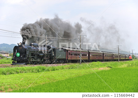 信越本線 安中磯部 JR 東日本 C61-20+老顧客+DD51-842（高崎）SL 復古臼井 115669442