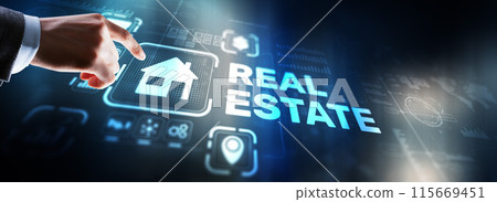 Real estate concept. Buying real estate for business or life Real estate concept. Buying real estate for business or life 115669451