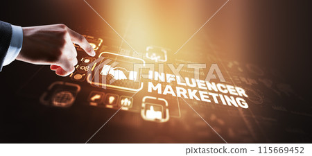 Influencer marketing concept. Business Internet concept Influencer marketing concept. Business Internet concept 115669452