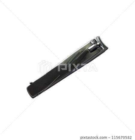 Nail clipper made of stainless steel for making manicure, accessory for nail care, modern trendy beauty salon equipment, isolated image, clipping path, soft focus Nail clipper made of stainless steel for making manicure, accessory for nail care, modern trendy beauty salon equipment, isolated image, clipping path, soft focus 115670582