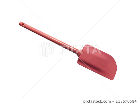 Pink kitchen spatula accessory made of soft silicone material, useful heat-resistant kitchenware cooking or baking appliances, modern trendy equipment, isolated image, clipping path, soft focus 115670584