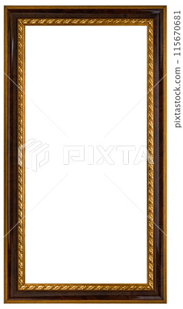 Antique Golden Brown Classic Old Vintage Wooden Rectangle ornate mockup canvas frame isolated on white Antique Golden Brown Classic Old Vintage Wooden Rectangle ornate mockup canvas frame isolated on white 115670681