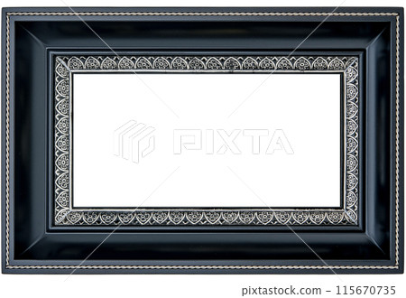 Antique Golden Brown Classic Old Vintage Wooden Rectangle ornate mockup canvas frame isolated on white Antique Golden Brown Classic Old Vintage Wooden Rectangle ornate mockup canvas frame isolated on white 115670735