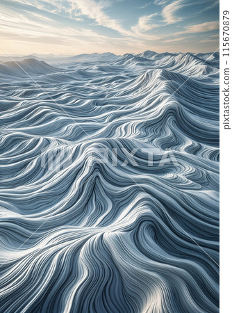 Wavy landscape with rolling hills and waves. 115670879