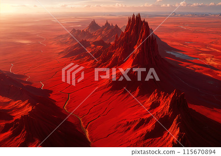 Red desert landscape. 115670894