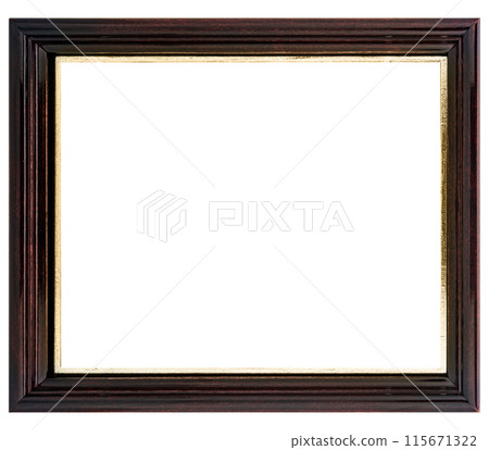 Antique Golden Brown Classic Old Vintage Wooden Rectangle ornate mockup canvas frame isolated on white Antique Golden Brown Classic Old Vintage Wooden Rectangle ornate mockup canvas frame isolated on white 115671322