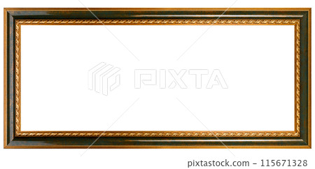 Antique Golden Brown Classic Old Vintage Wooden Rectangle ornate mockup canvas frame isolated on white Antique Golden Brown Classic Old Vintage Wooden Rectangle ornate mockup canvas frame isolated on white 115671328