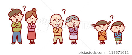 A cute family drawn by lines 115671611