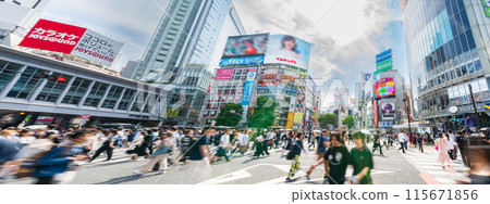 "Tokyo" Shibuya Crossing Panorama in front of Shibuya Station "Tokyo" Shibuya Crossing Panorama in front of Shibuya Station 115671856