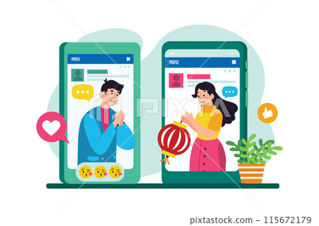 Friends connect and share updates. 115672179