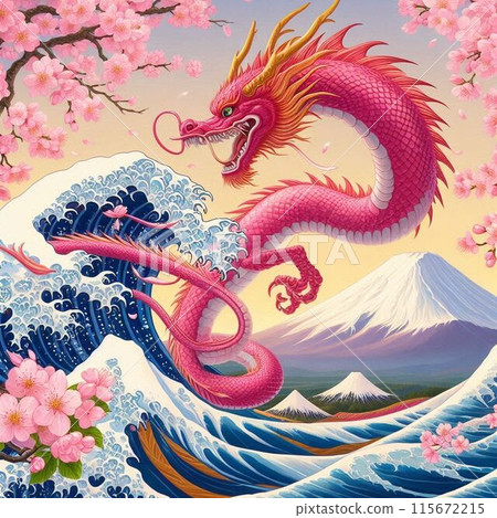 Mount Fuji and the Dragon on the Sea Mount Fuji and the Dragon on the Sea 115672215