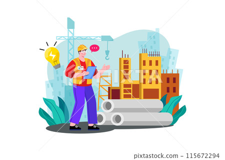A construction company builds a new residential complex in the city. 115672294