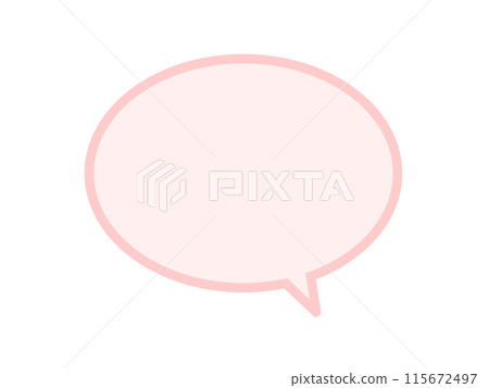 用卡通粉紅色線繪製的橢圓形語音氣泡 115672497
