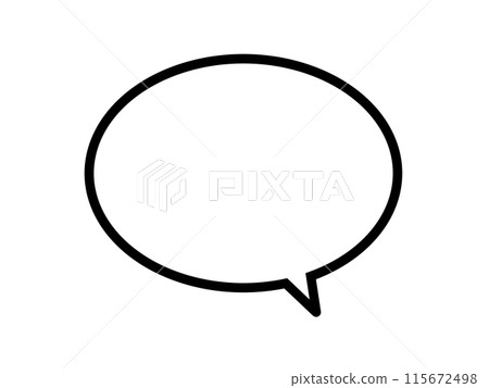 用卡通黑線繪製的橢圓形語音氣泡 115672498