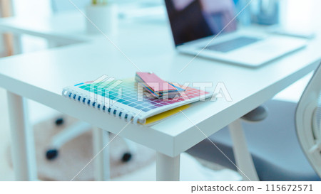 Desk with a computer Desk with a computer 115672571