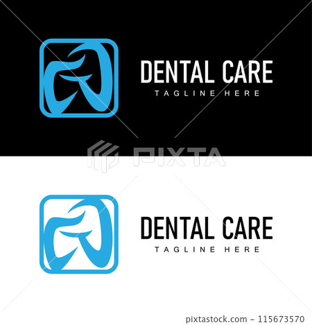 Dental health logo design caring for teeth illustrator template 115673570