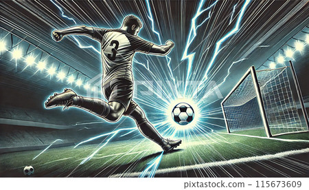 一名足球員在撞擊瞬間被閃電擊中 115673609