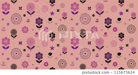 Scandinavian style organic illustration pattern background material 115673624