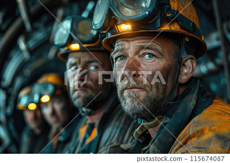 End of the Shift: Miners Portrait in the Depths 115674087