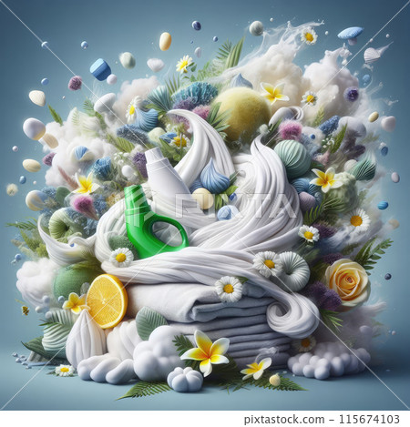 Natures Embrace: Linen Conditioner. Advertising illustration 115674103