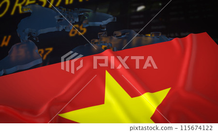 The Vietnam flag for Business concept 3d rendering. 115674122